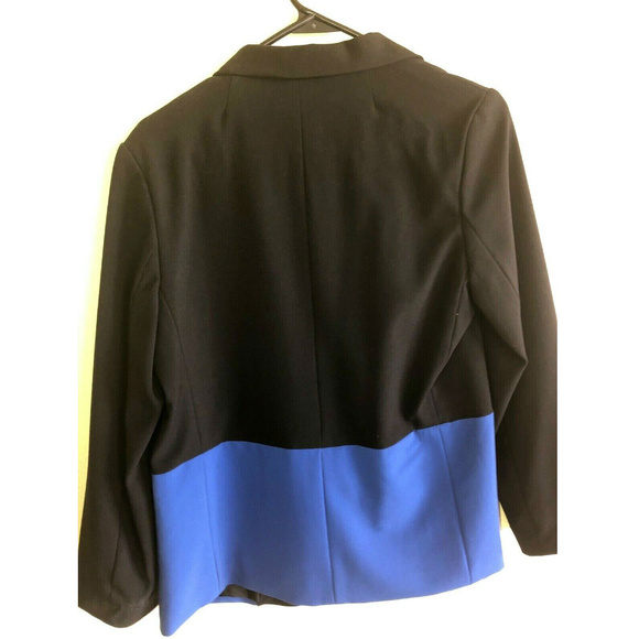 Aqua Black/blue Colorblock Suit Jacket Blazer Sz 8 - Picture 3 of 5